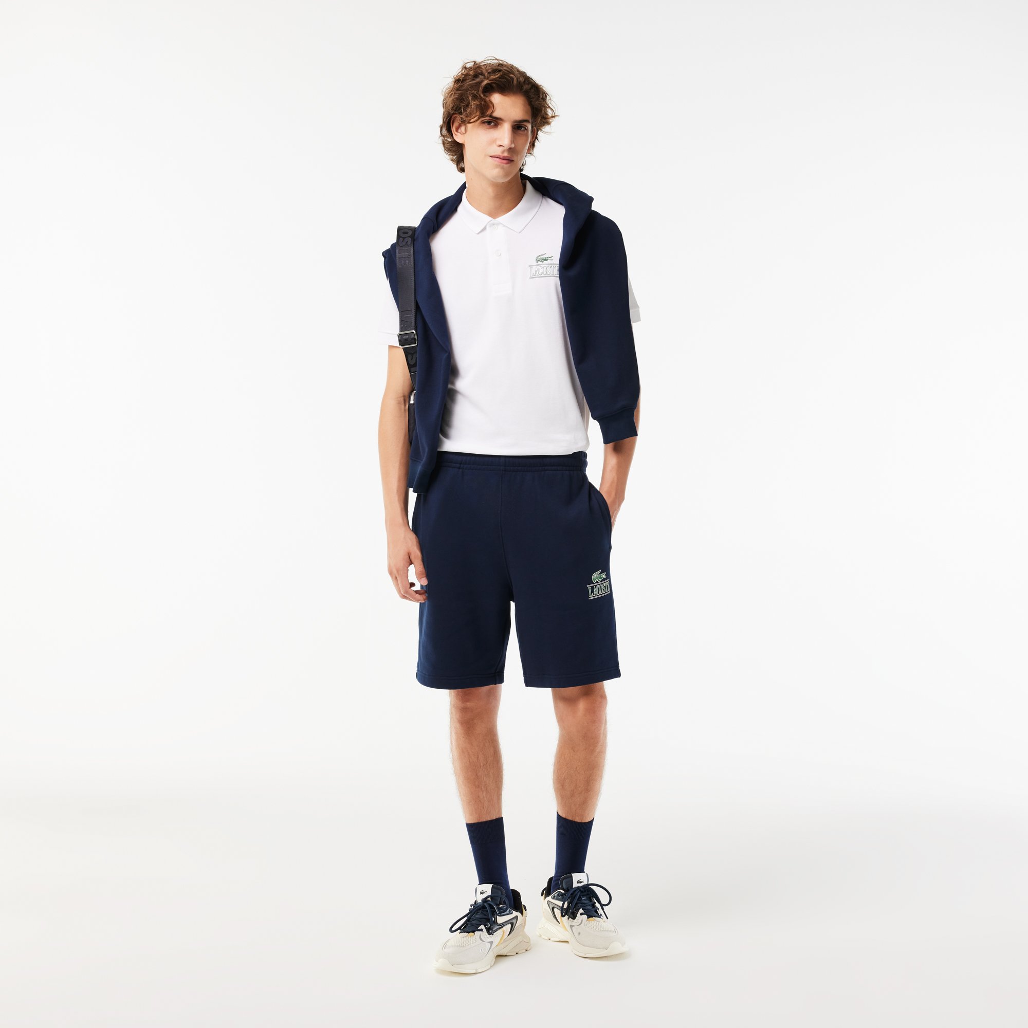 Áo Polo Lacoste Signature Nam Dáng Suông Họa Tiết In