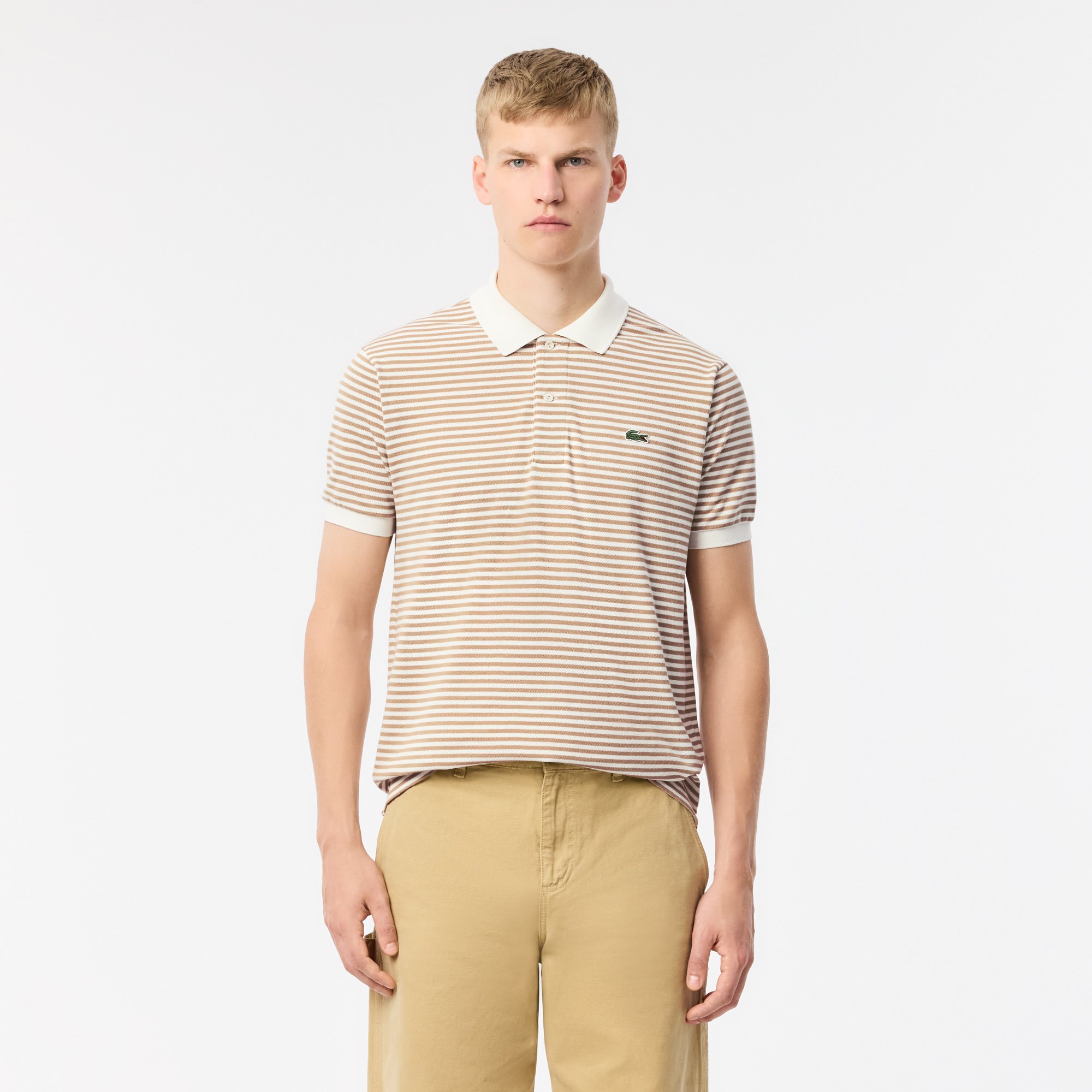Áo Polo Lacoste Nam Original L.12.12 Sọc Chất Liệu Cotton