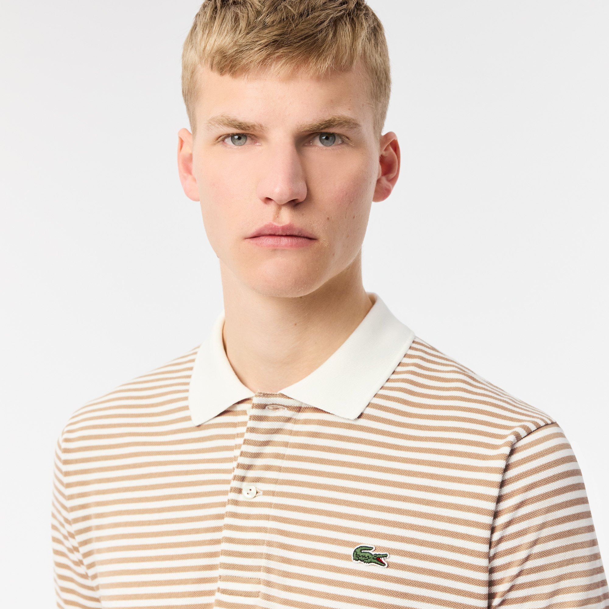 Áo Polo Lacoste Nam Original L.12.12 Sọc Chất Liệu Cotton
