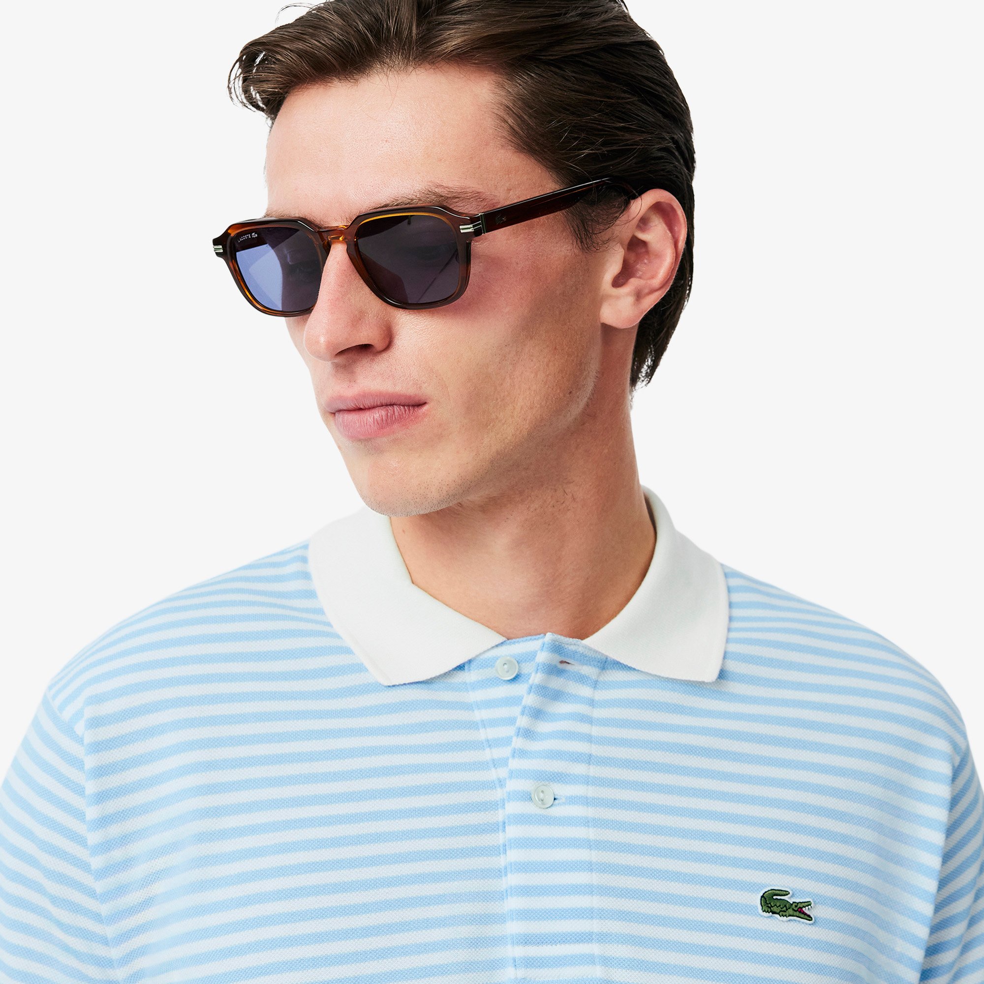 Áo Polo Lacoste Nam Original L.12.12 Sọc Chất Liệu Cotton