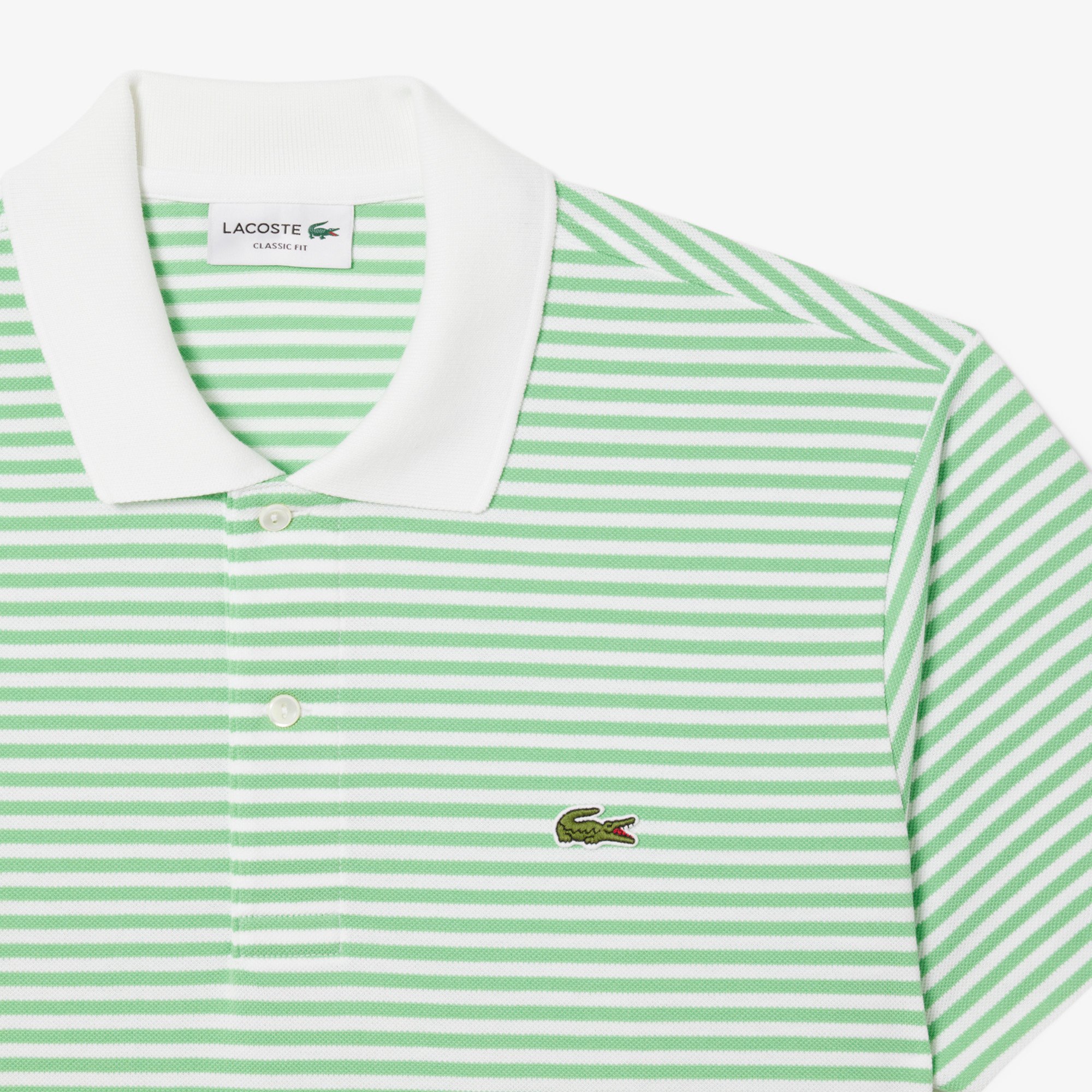 Áo Polo Lacoste Nam Original L.12.12 Sọc Chất Liệu Cotton