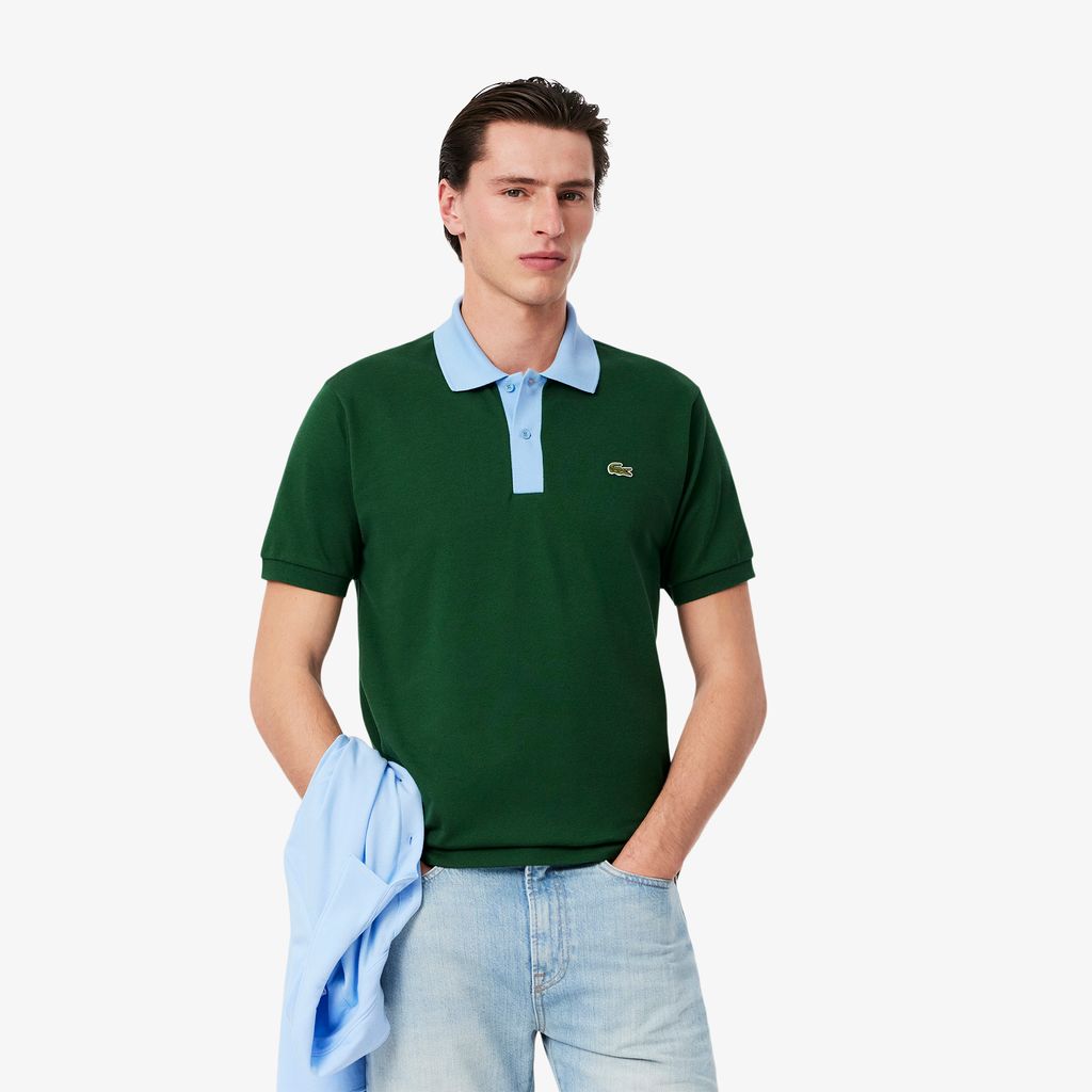 Áo Polo Lacoste Nam L.12.12 Dáng Cổ Điển Có Cổ Phối Màu