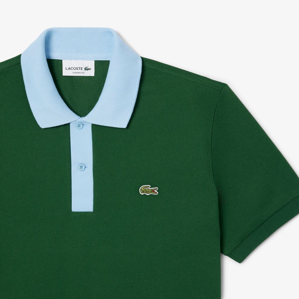 Áo Polo Lacoste Nam L.12.12 Dáng Cổ Điển Có Cổ Phối Màu