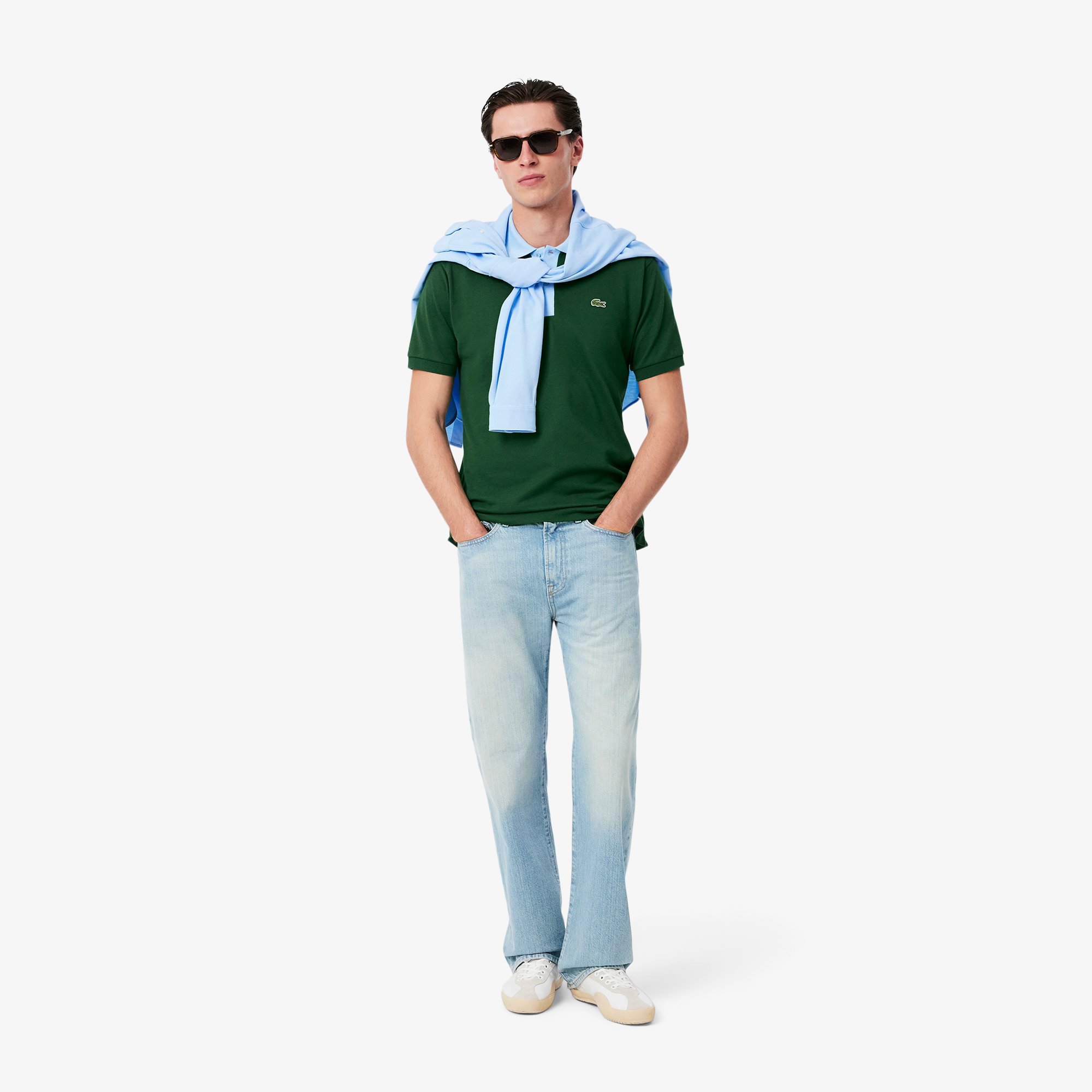 Áo Polo Lacoste Nam L.12.12 Dáng Cổ Điển Có Cổ Phối Màu