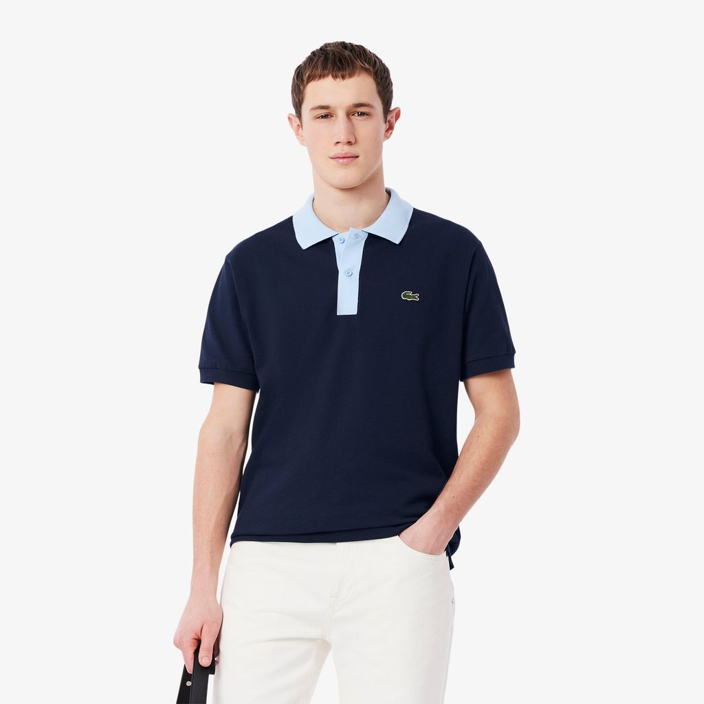 Áo Polo Lacoste Nam L.12.12 Dáng Cổ Điển Có Cổ Phối Màu