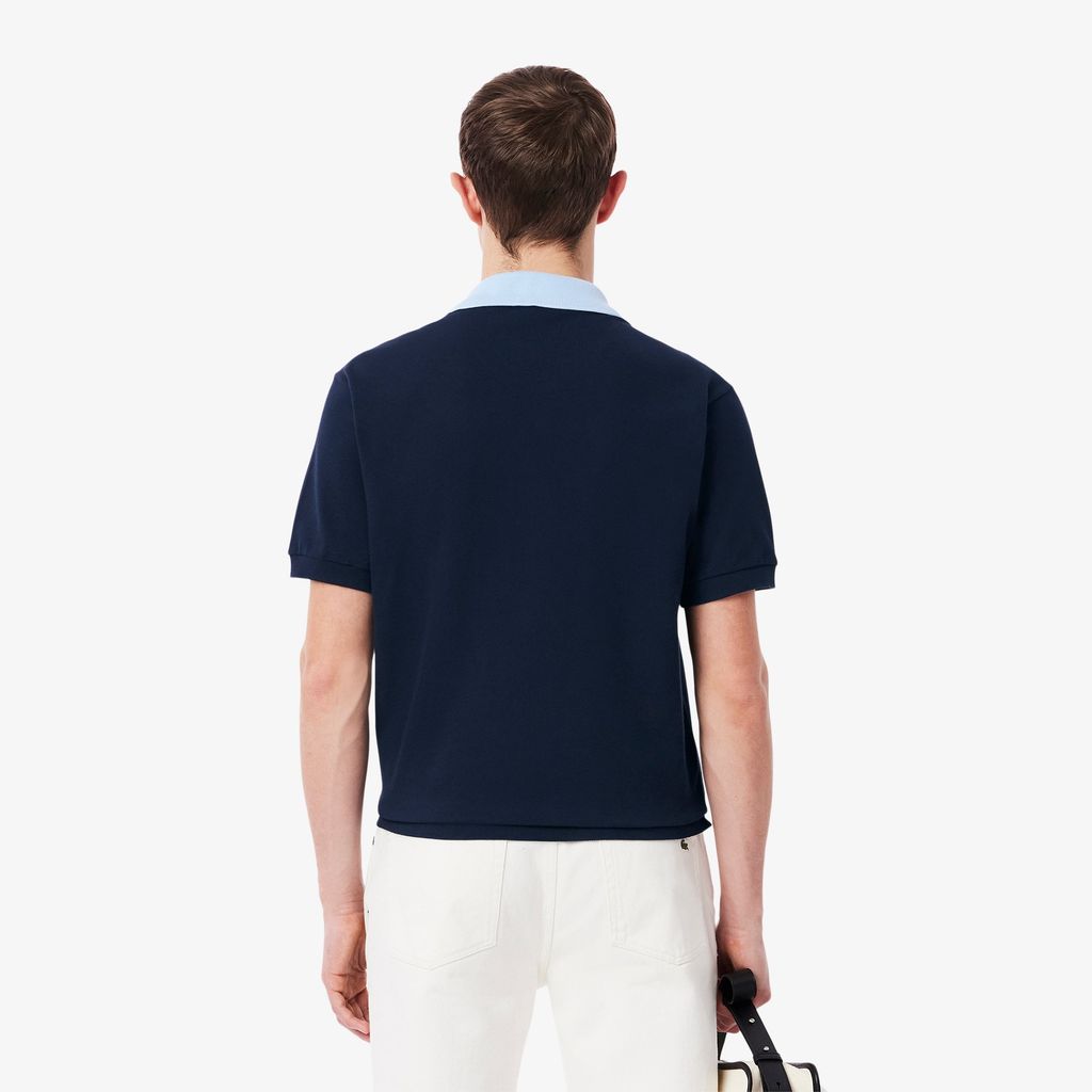 Áo Polo Lacoste Nam L.12.12 Dáng Cổ Điển Có Cổ Phối Màu