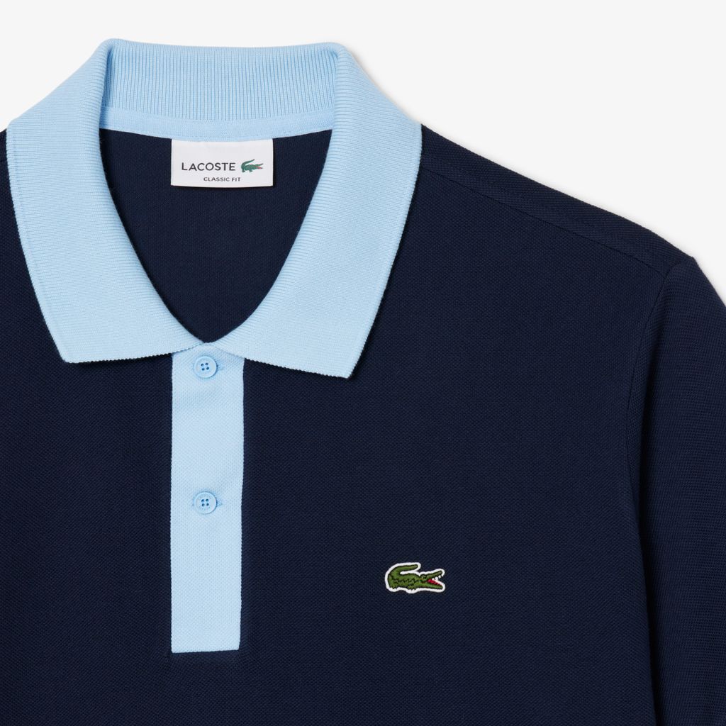 Áo Polo Lacoste Nam L.12.12 Dáng Cổ Điển Có Cổ Phối Màu