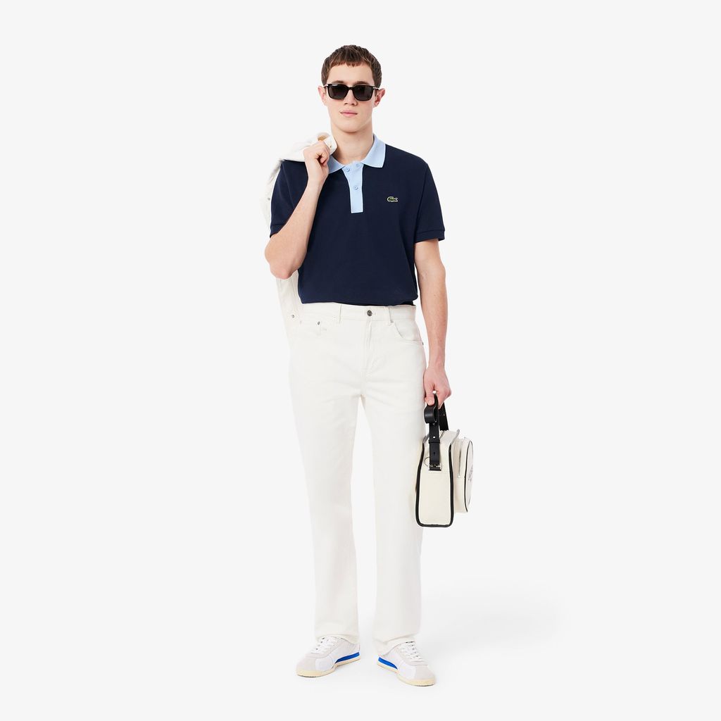 Áo Polo Lacoste Nam L.12.12 Dáng Cổ Điển Có Cổ Phối Màu