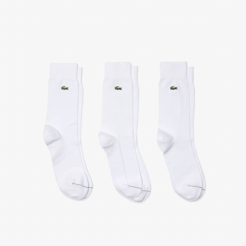 Bộ 3 Đôi Tất Lacoste Unisex Cổ Cao Chất Liệu Cotton Piqué