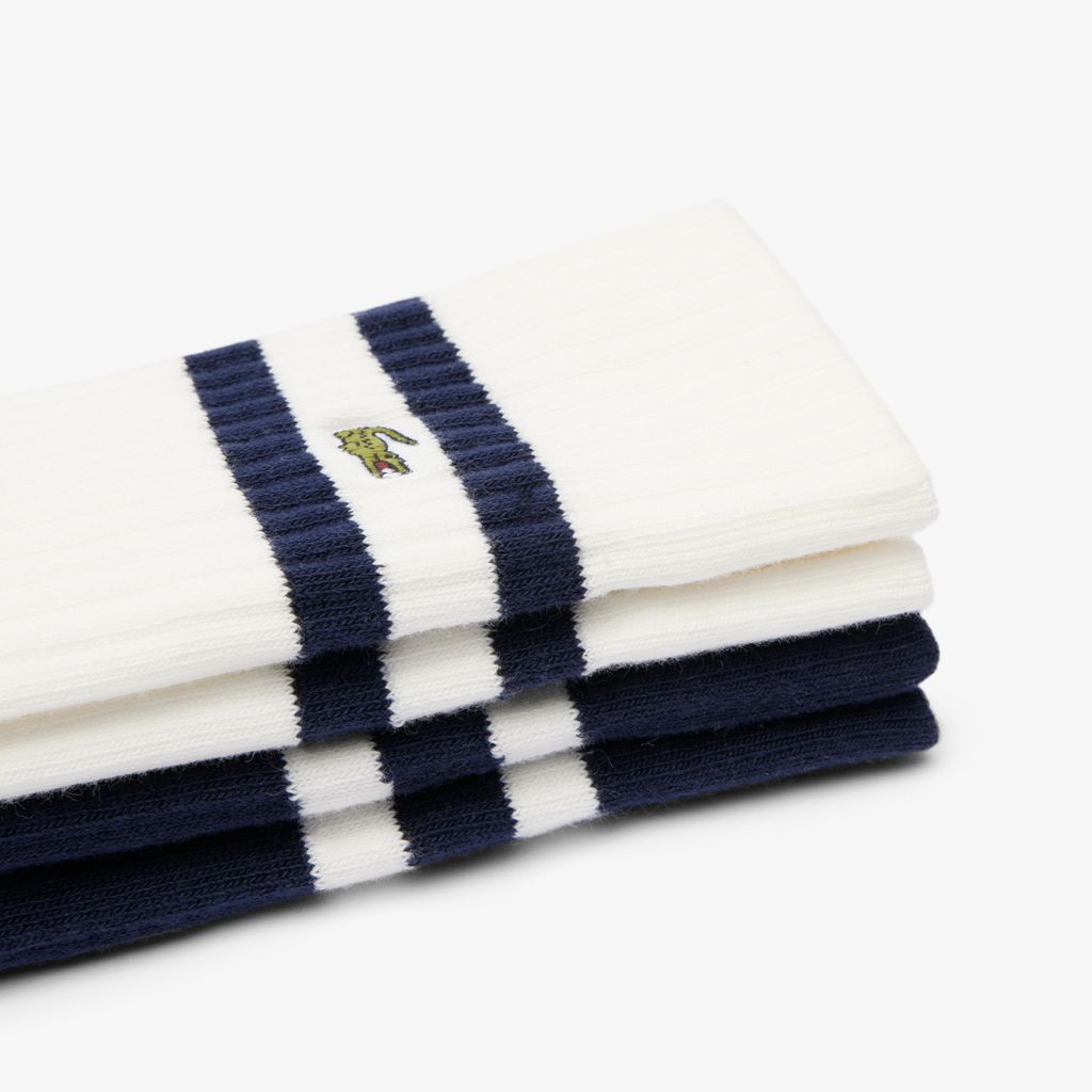 Tất Lacoste Unisex Có Sọc Chất Liệu Cotton