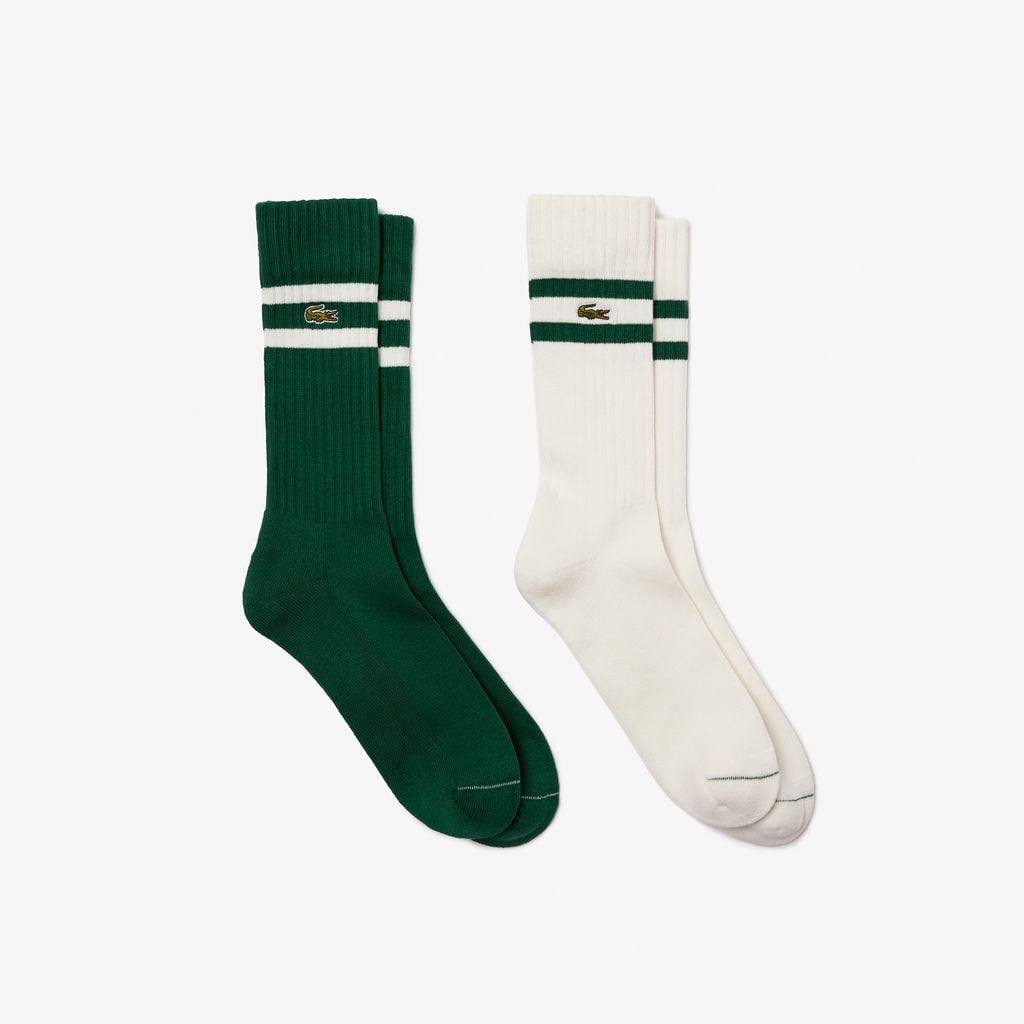 Tất Lacoste Unisex Có Sọc Chất Liệu Cotton