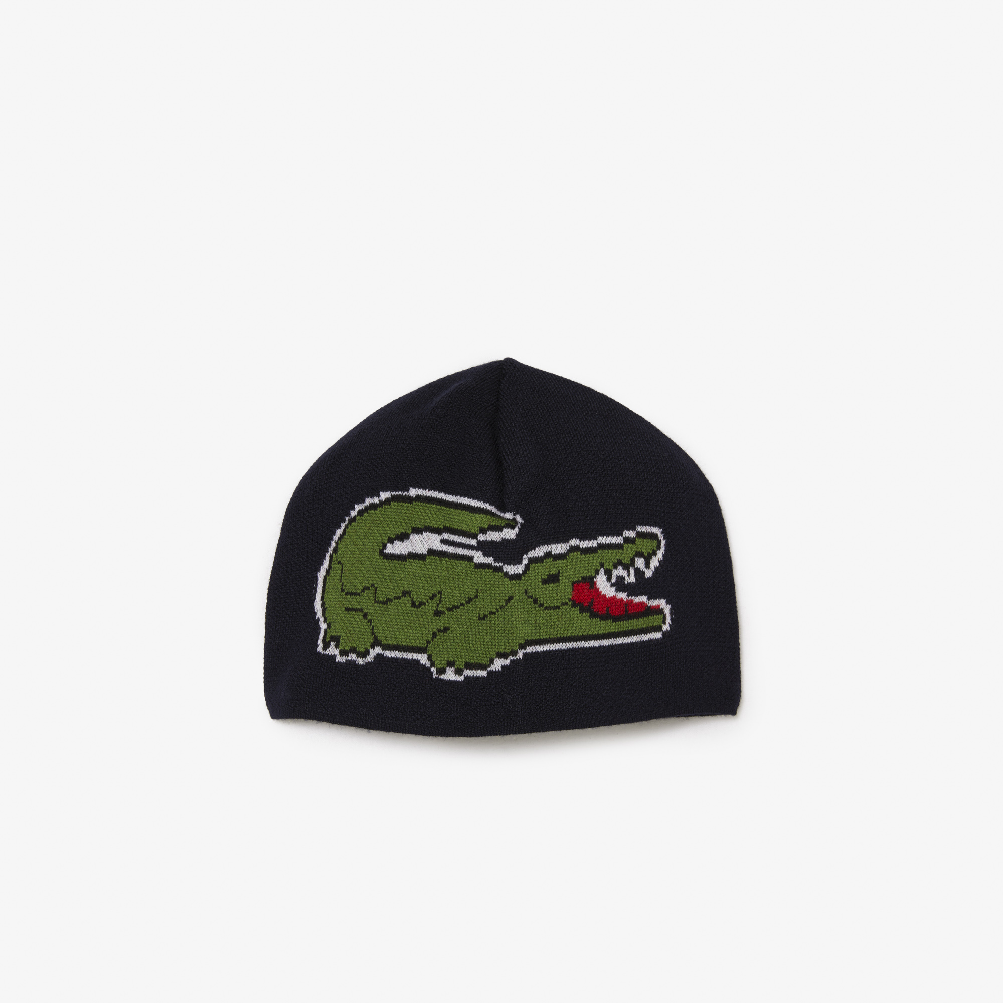 Bộ Mũ Và Khăn Len Lacoste Unisex Logo Cá Sấu Lớn
