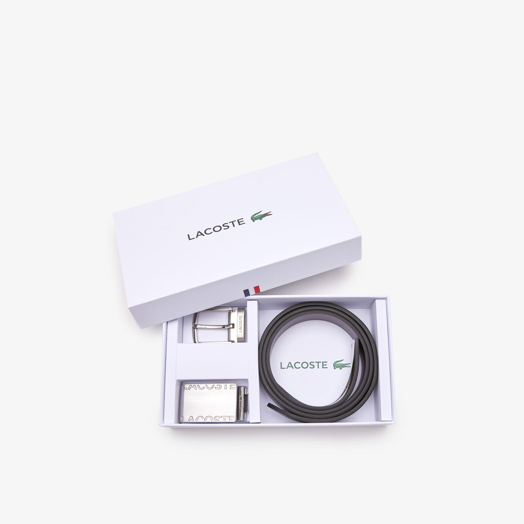 Bộ Quà Tặng Dây Lưng Lacoste Nam Chất Liệu Da Mịn Kèm Hai Khoá