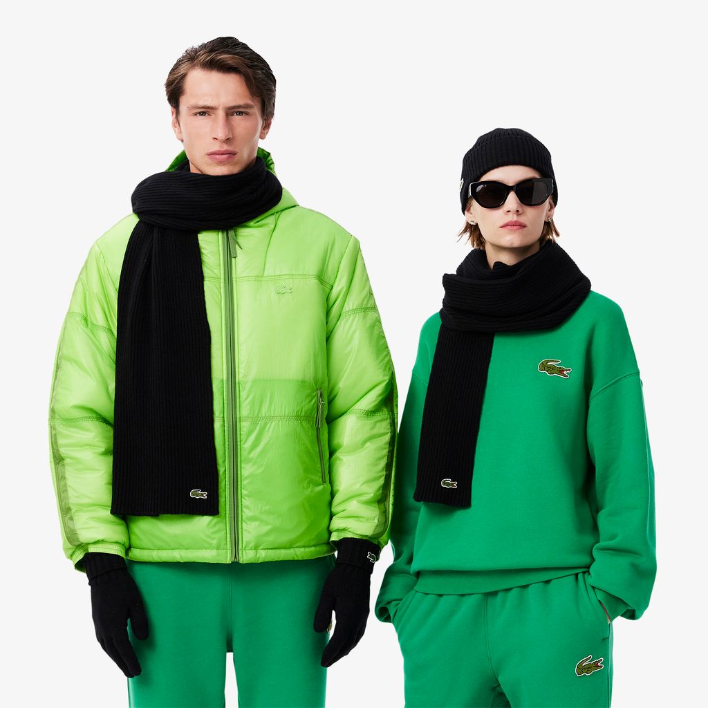 Khăn Choàng Lacoste Unisex Chất Liệu Len Có Sọc Nổi