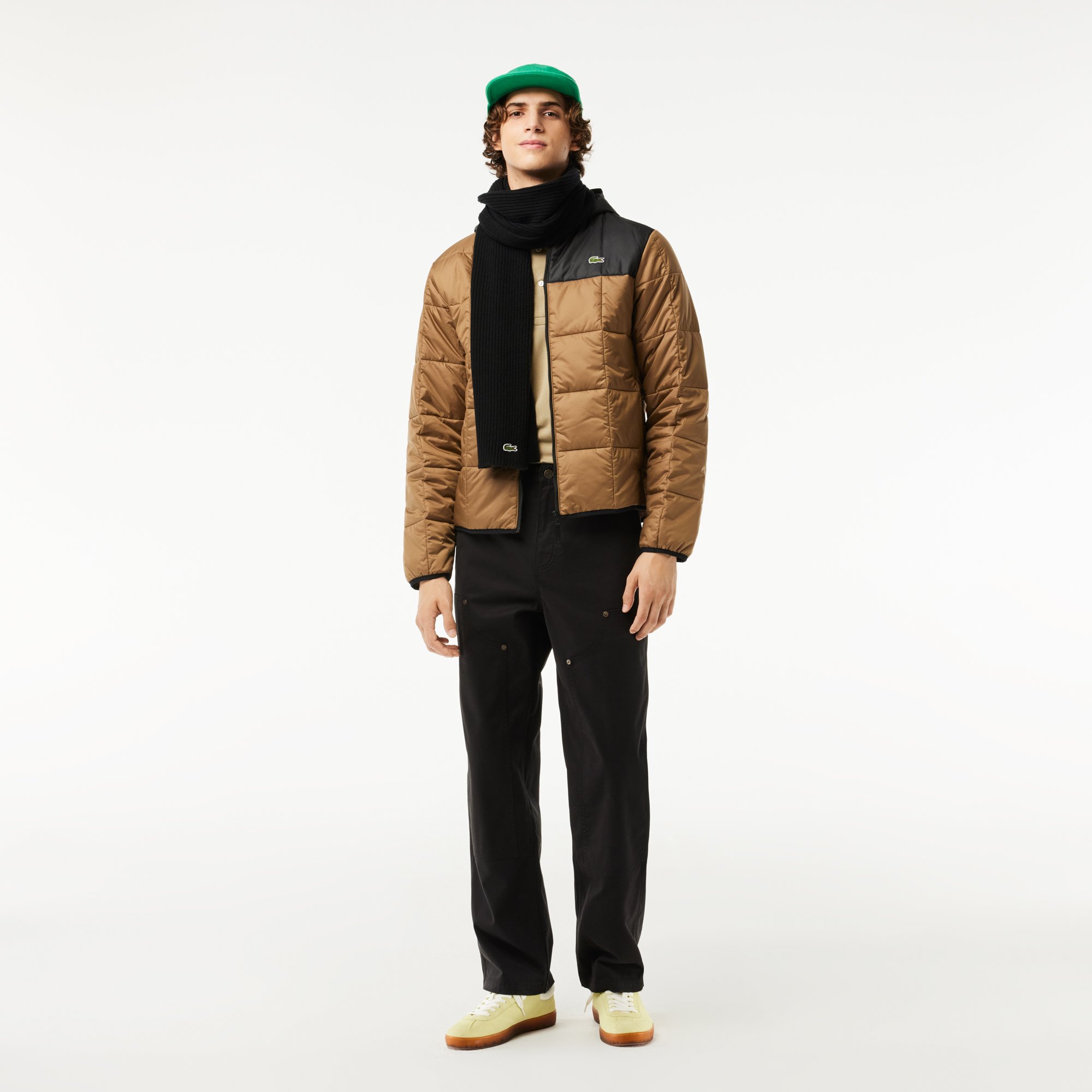 Khăn Choàng Lacoste Unisex Chất Liệu Len Có Sọc Nổi