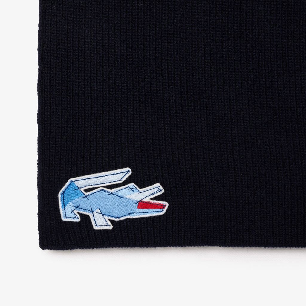 Khăn Choàng Len Lacoste Unisex Họa Tiết Cá Sấu