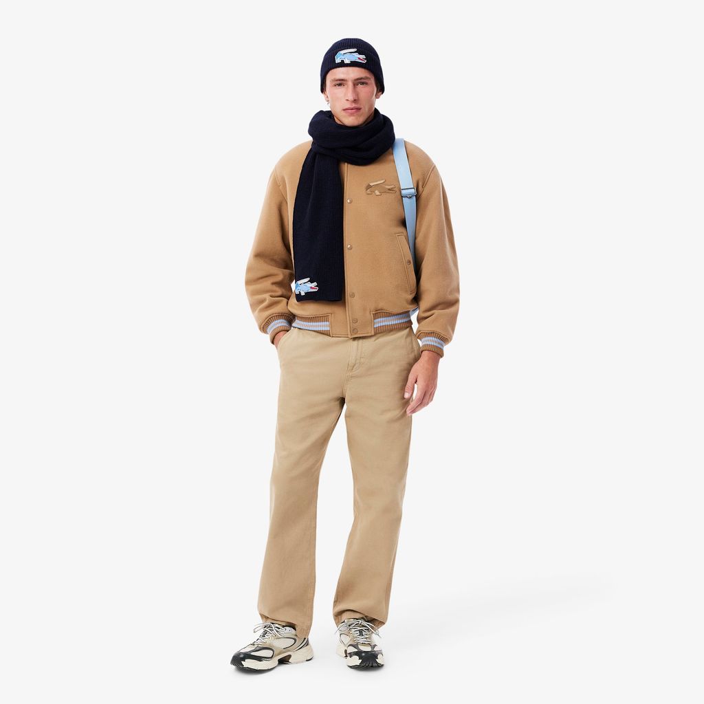 Khăn Choàng Len Lacoste Unisex Họa Tiết Cá Sấu
