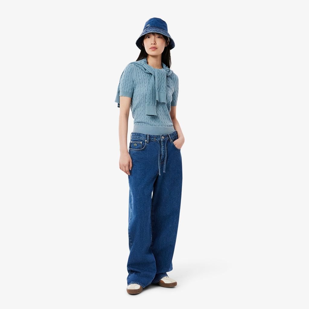 Mũ Bucket Lacoste Nữ Chất Liệu Cotton Twill