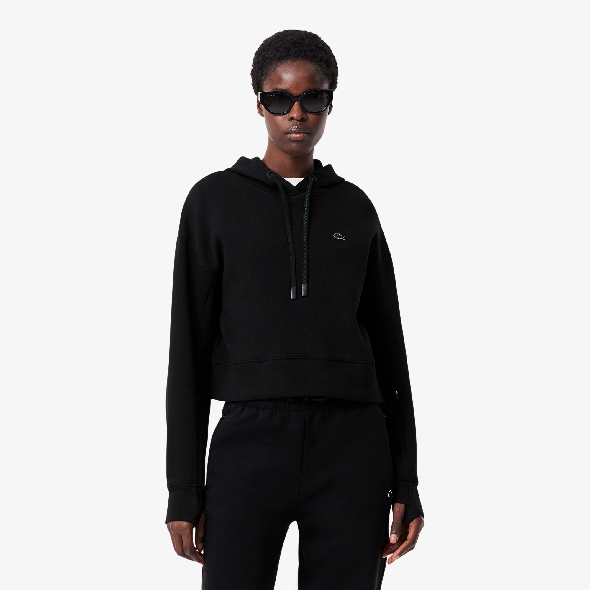 Áo Hoodie Lacoste Nữ Dáng Ngắn Chất Liệu Cotton