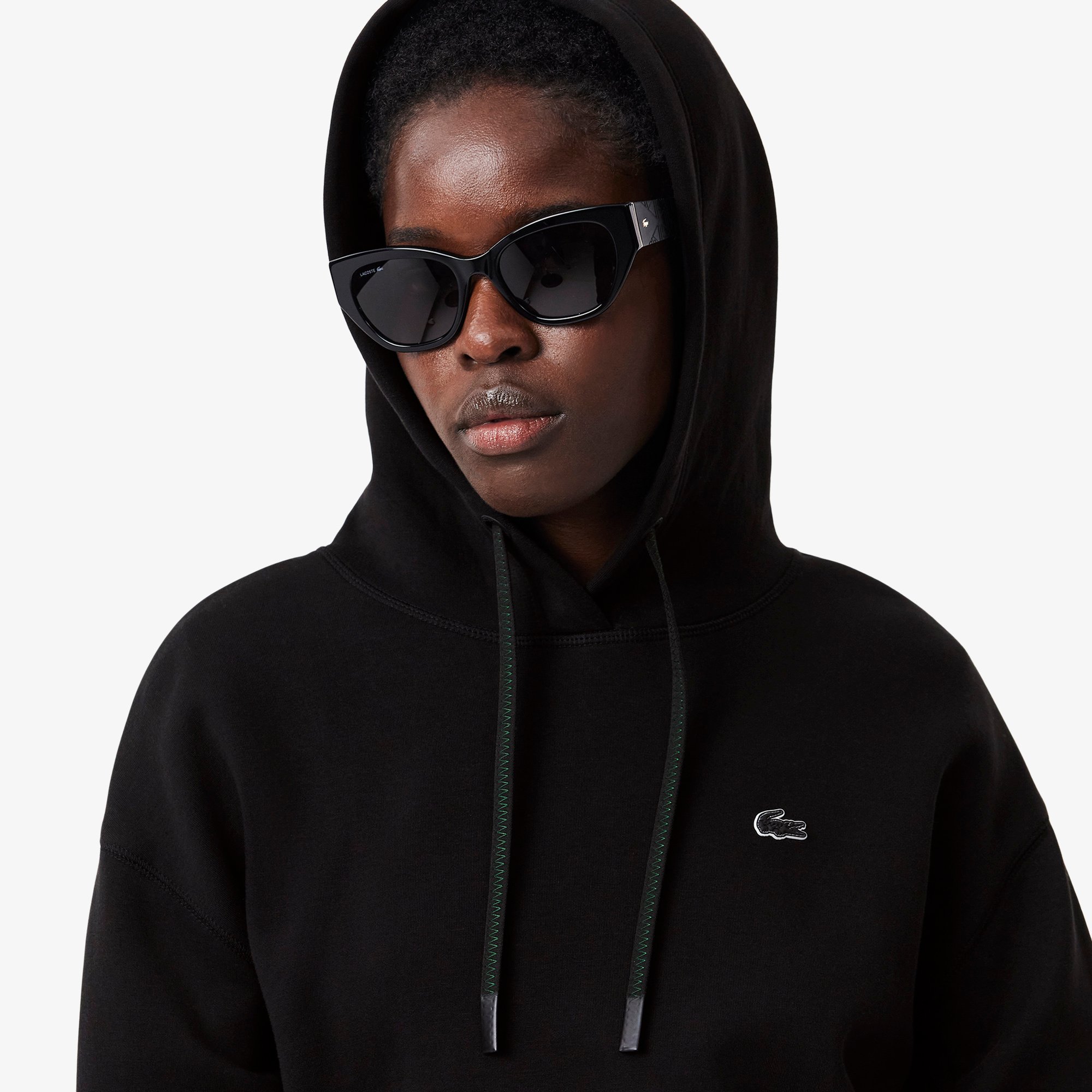 Áo Hoodie Lacoste Nữ Dáng Ngắn Chất Liệu Cotton