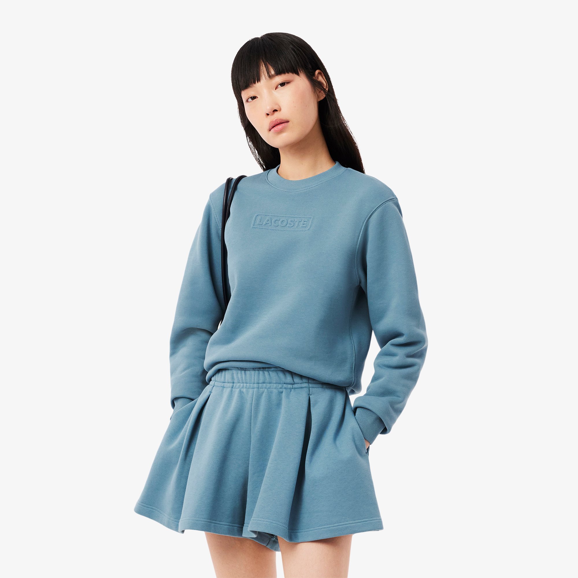 Áo Nỉ Lacoste Nữ Chất Liệu Cotton Có Logo Dập Nổi