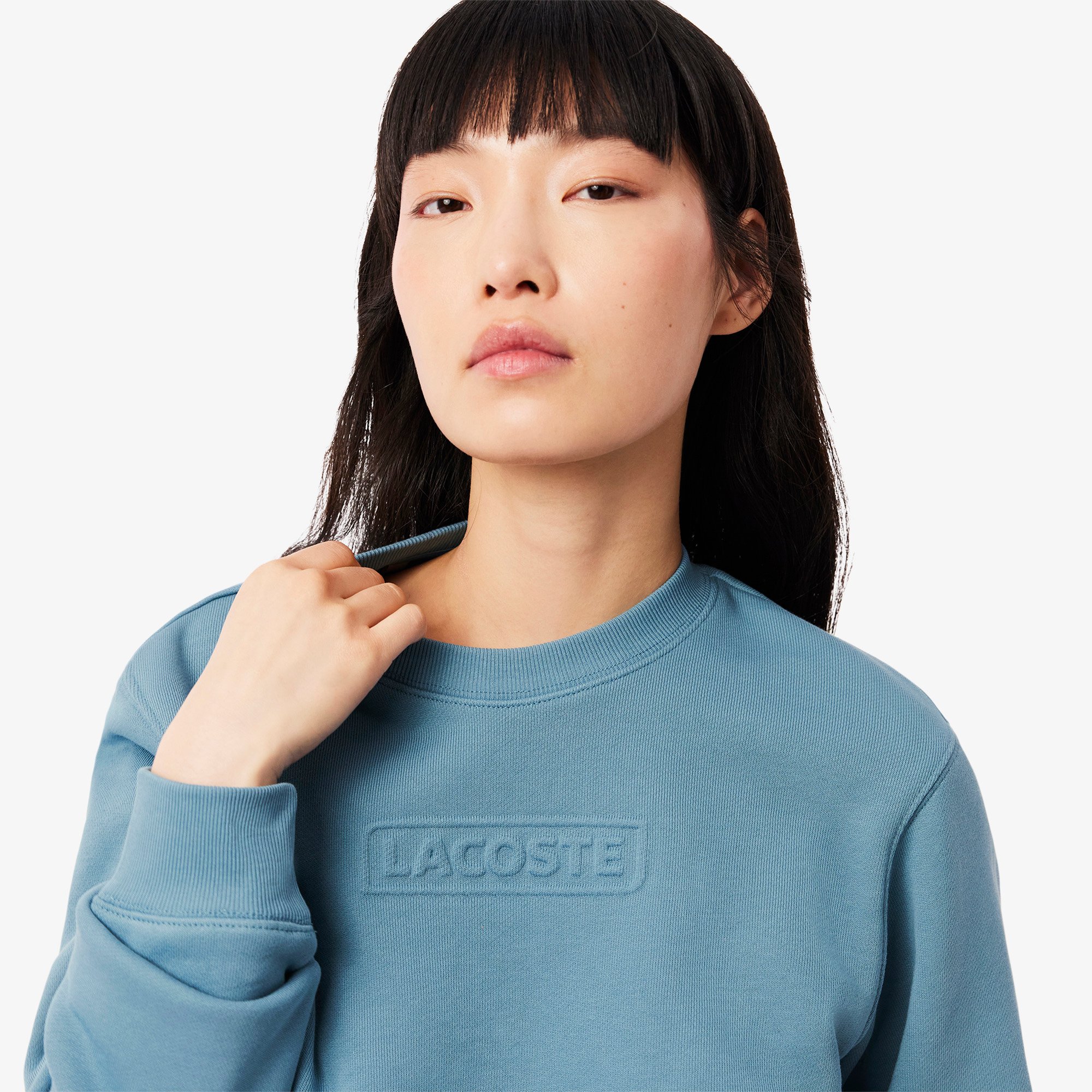 Áo Nỉ Lacoste Nữ Chất Liệu Cotton Có Logo Dập Nổi