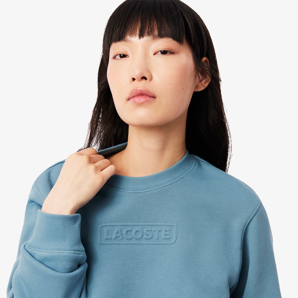 Áo Nỉ Lacoste Nữ Chất Liệu Cotton Có Logo Dập Nổi