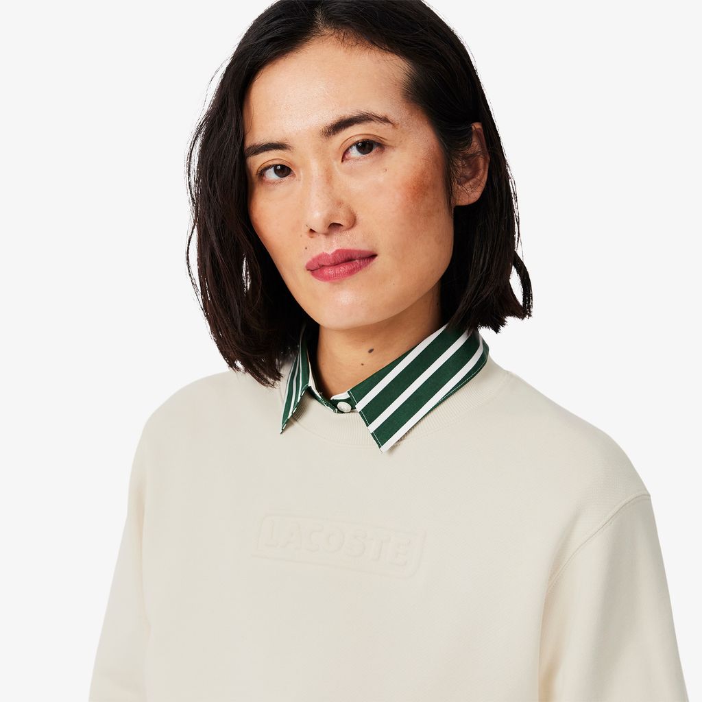 Áo Nỉ Lacoste Nữ Chất Liệu Cotton Có Logo Dập Nổi