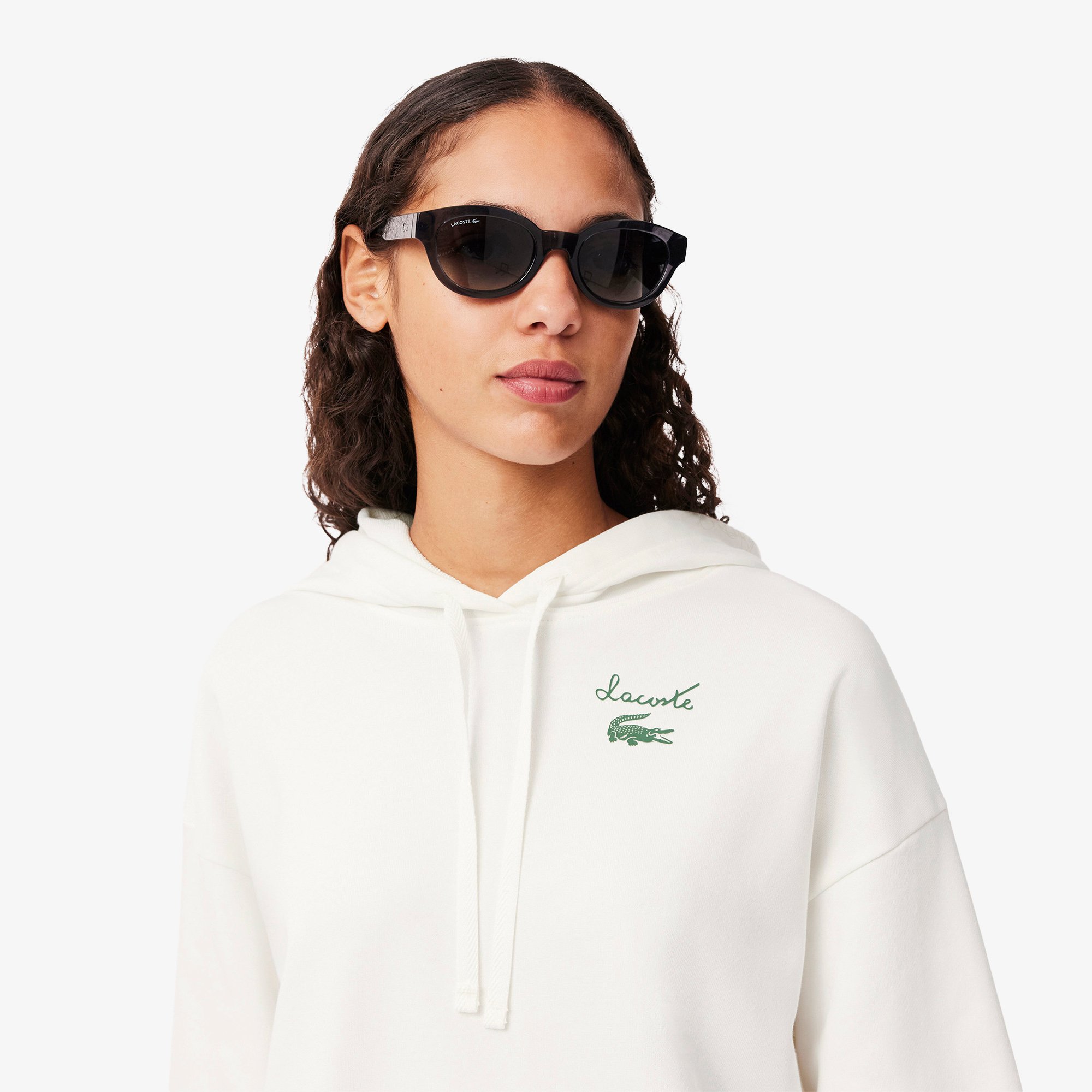 Áo Hoodie Lacoste Nữ Chất Liệu Nỉ Có Logo