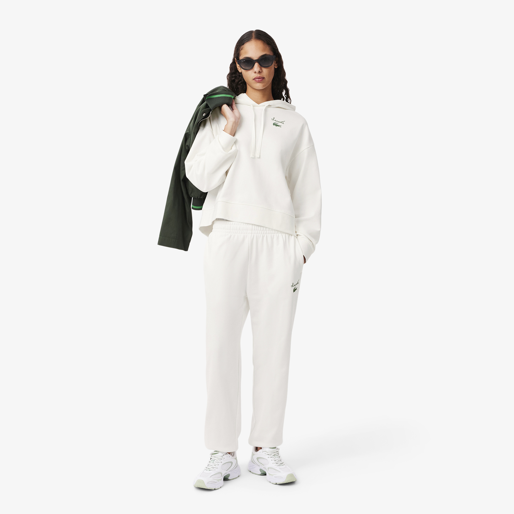 Áo Hoodie Lacoste Nữ Chất Liệu Nỉ Có Logo