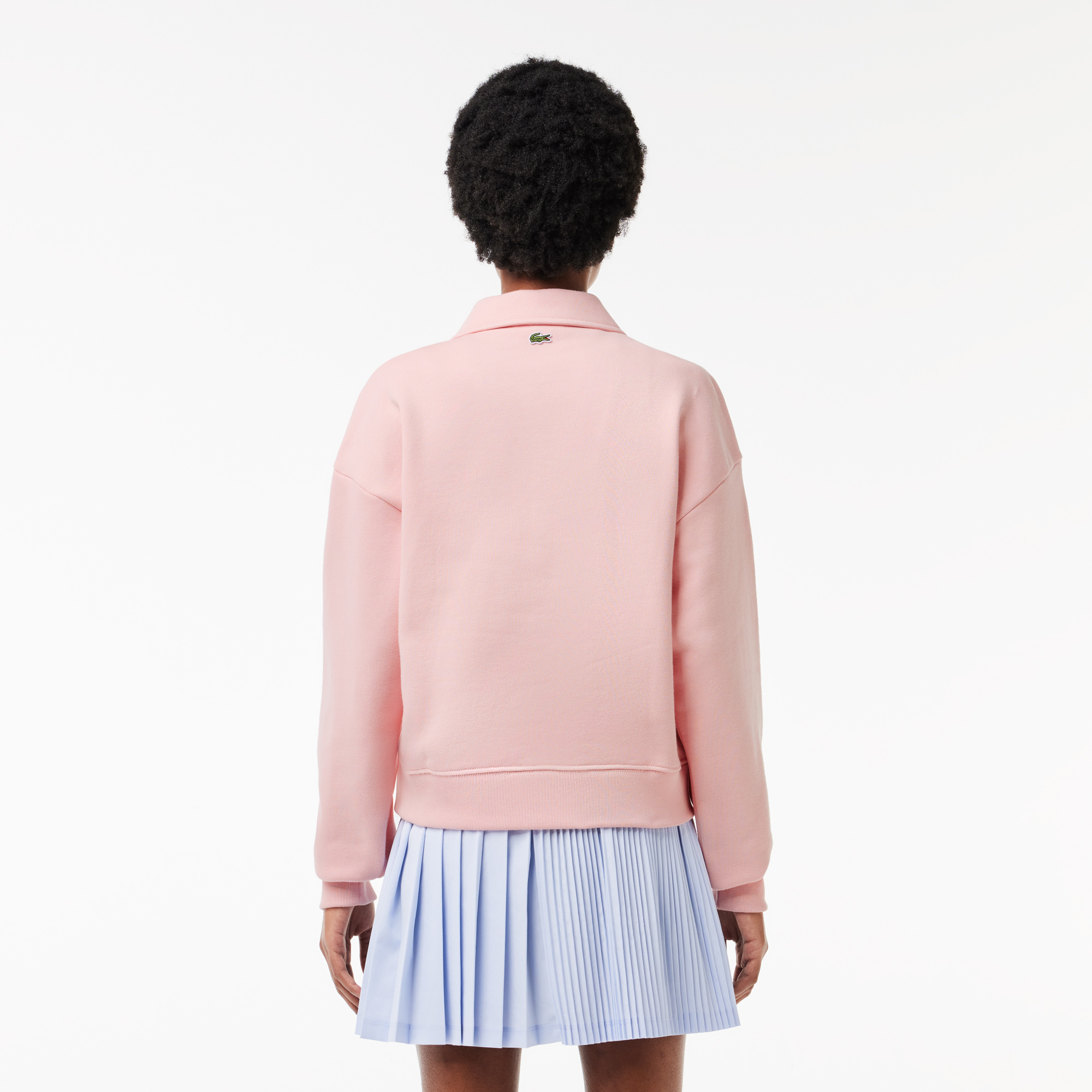 Áo Nỉ Lacoste Nữ Cổ Polo Thêu Dáng Rộng