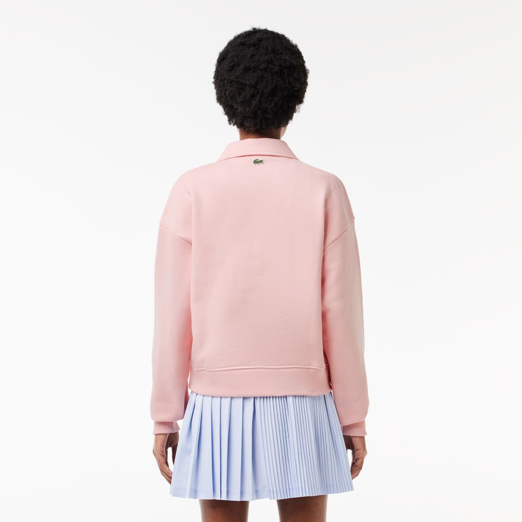 Áo Nỉ Lacoste Nữ Cổ Polo Thêu Dáng Rộng