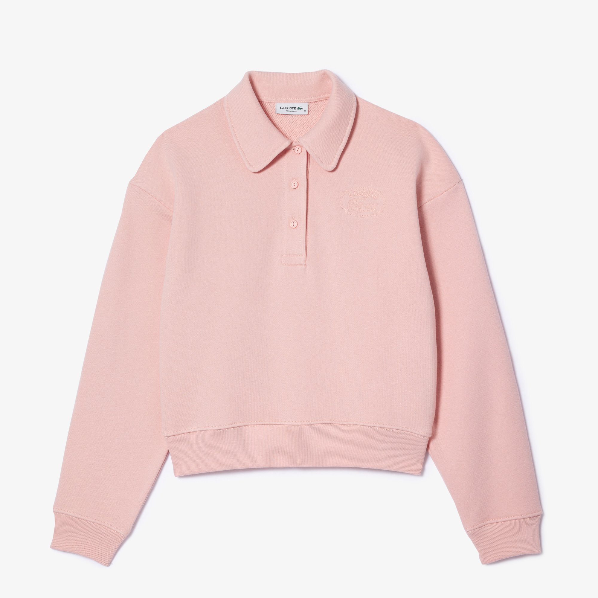 Áo Nỉ Lacoste Nữ Cổ Polo Thêu Dáng Rộng