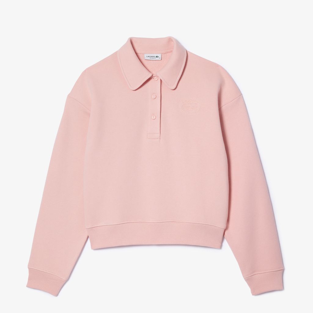 Áo Nỉ Lacoste Nữ Cổ Polo Thêu Dáng Rộng