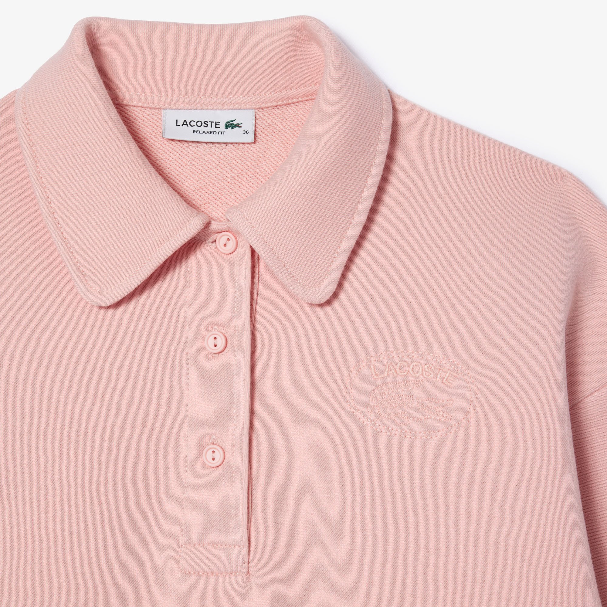 Áo Nỉ Lacoste Nữ Cổ Polo Thêu Dáng Rộng