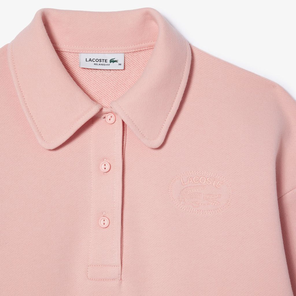 Áo Nỉ Lacoste Nữ Cổ Polo Thêu Dáng Rộng