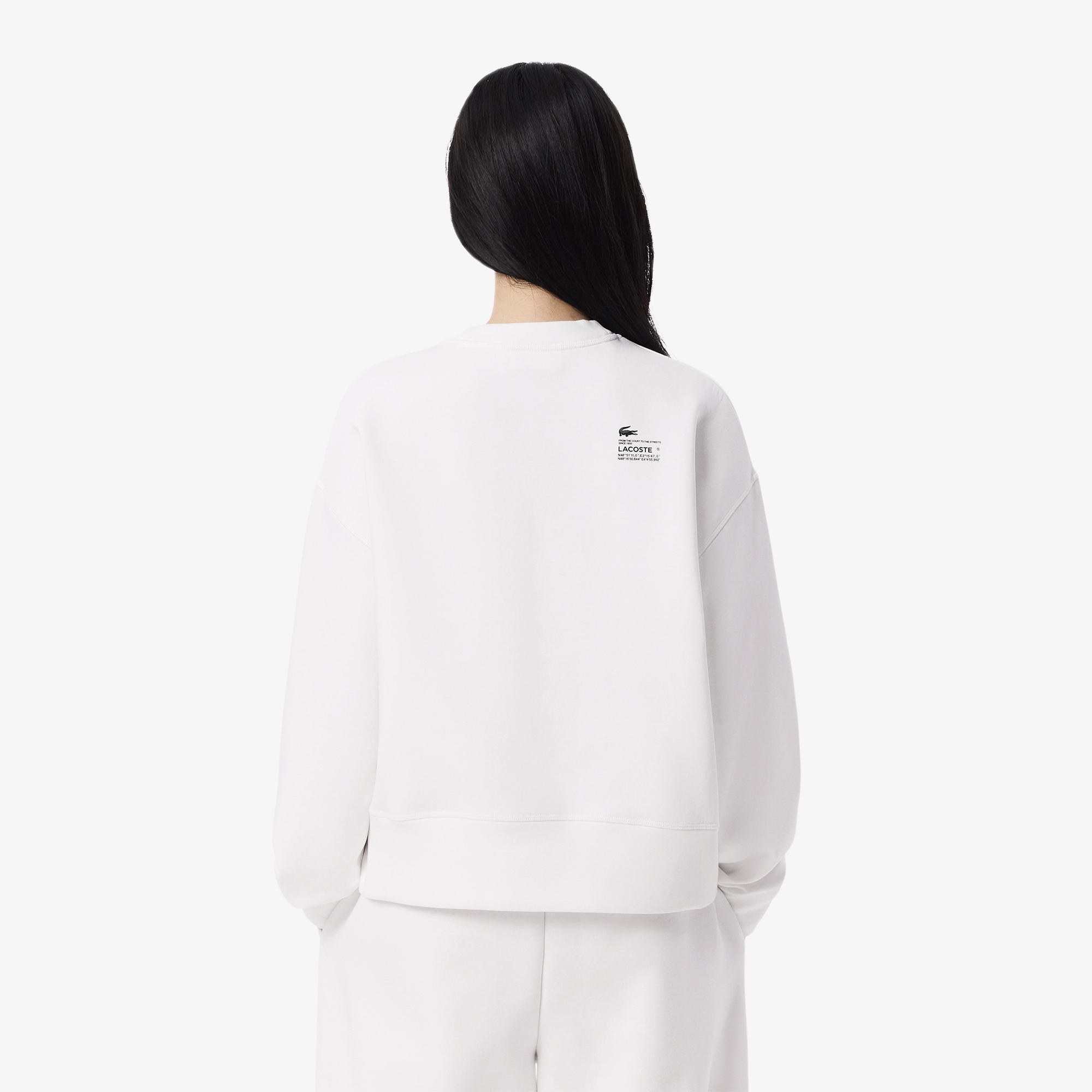 Áo Nỉ Lacoste Nữ Oversize Chất Liệu Cotton