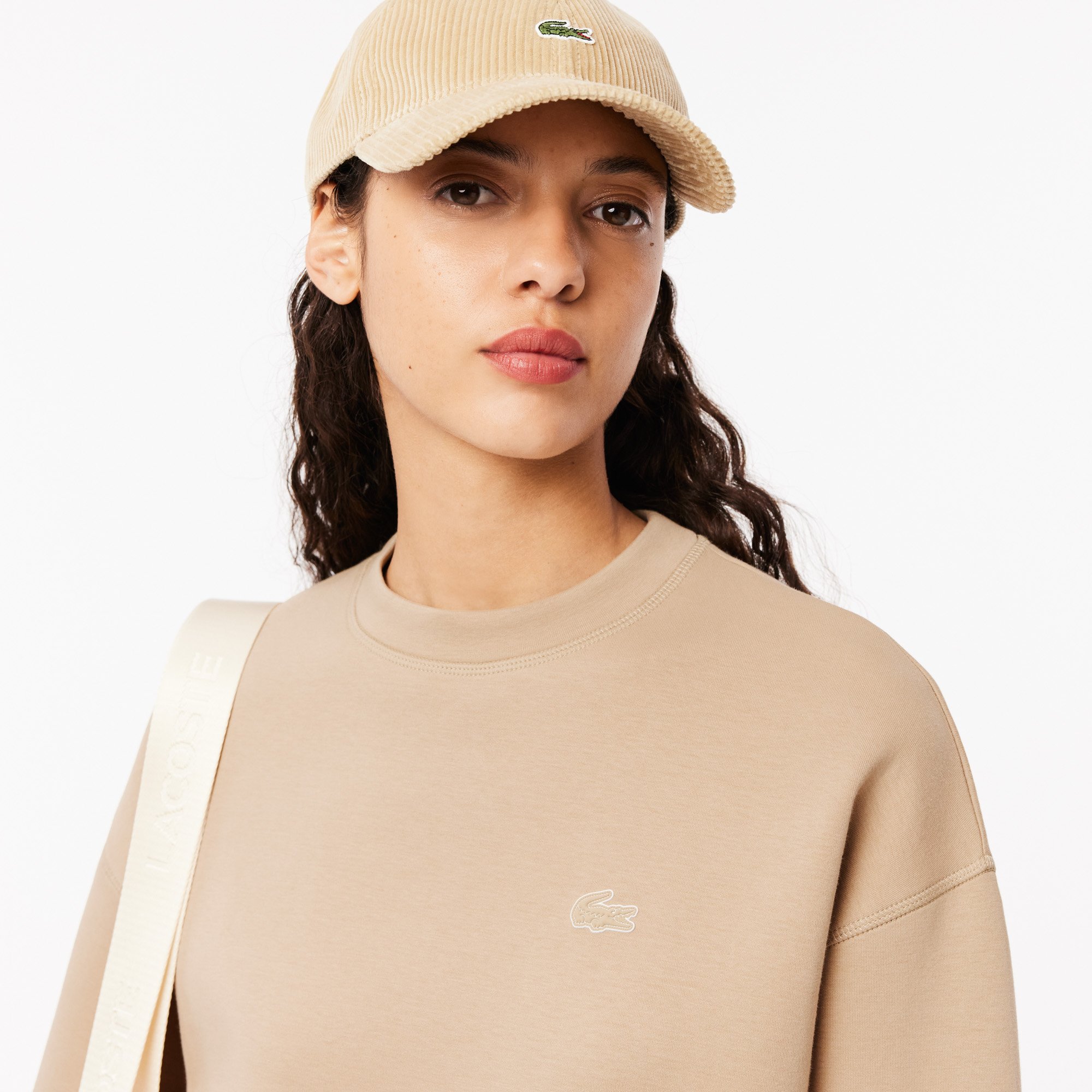 Áo Nỉ Lacoste Nữ Oversize Chất Liệu Cotton