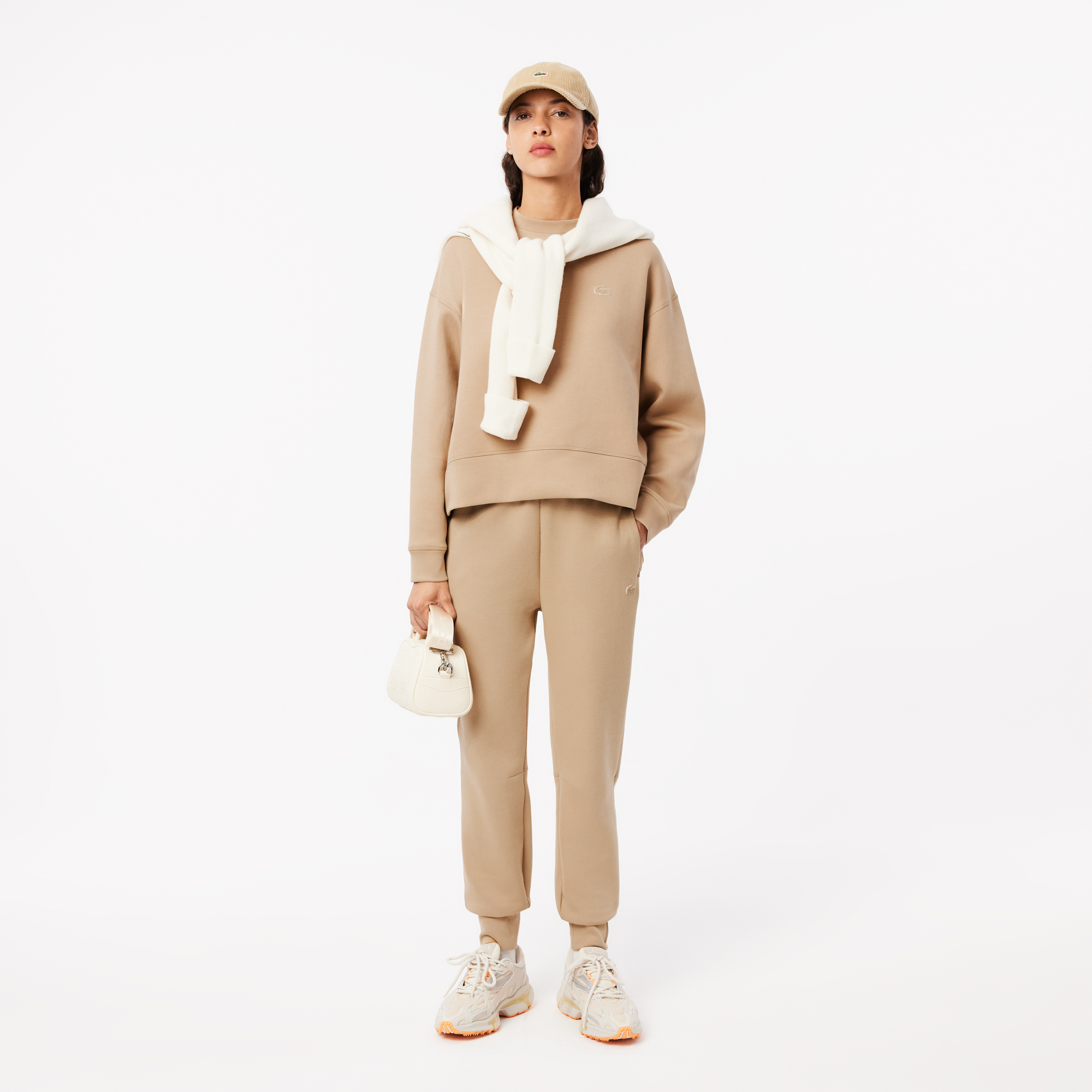 Áo Nỉ Lacoste Nữ Oversize Chất Liệu Cotton