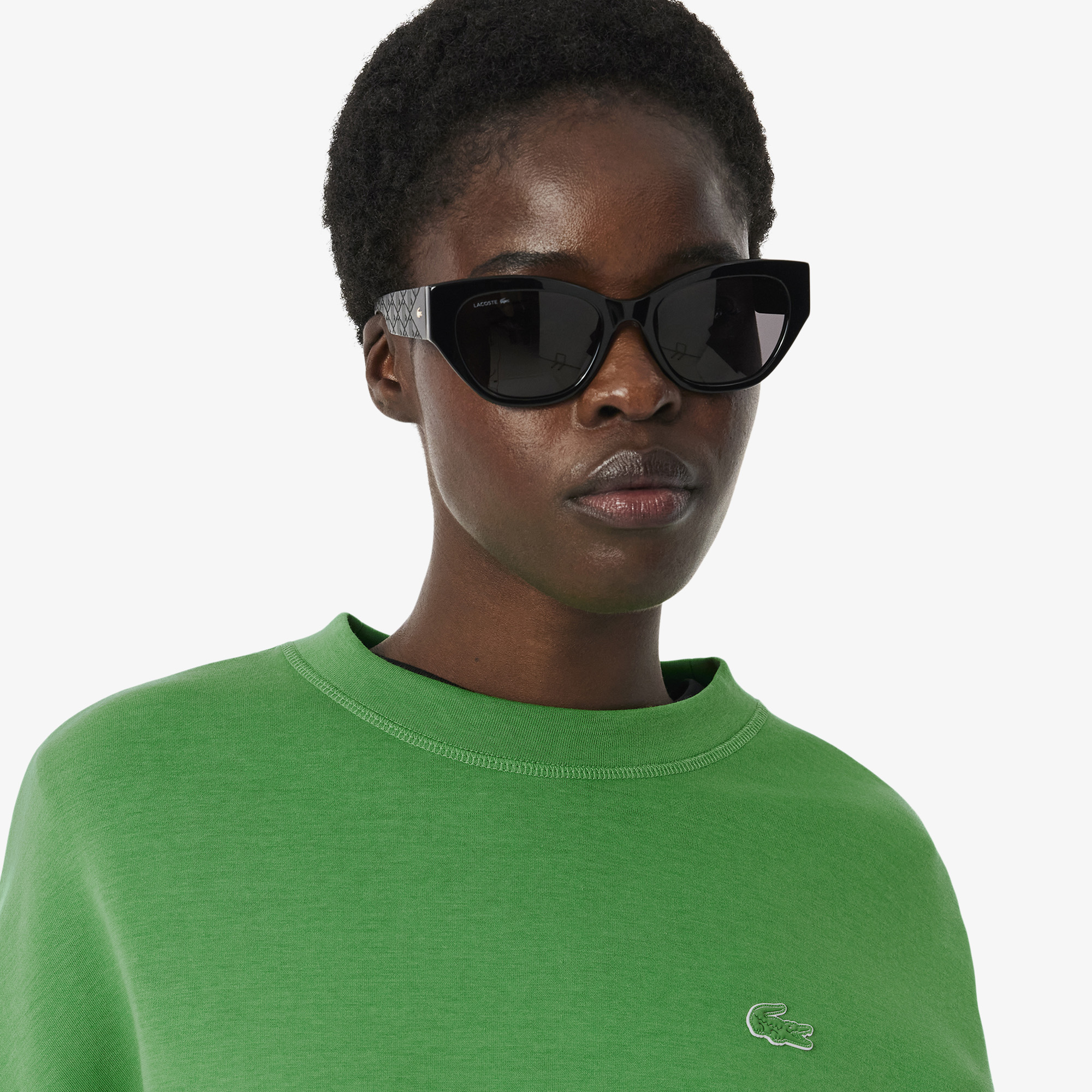 Áo Nỉ Lacoste Nữ Oversize Chất Liệu Cotton