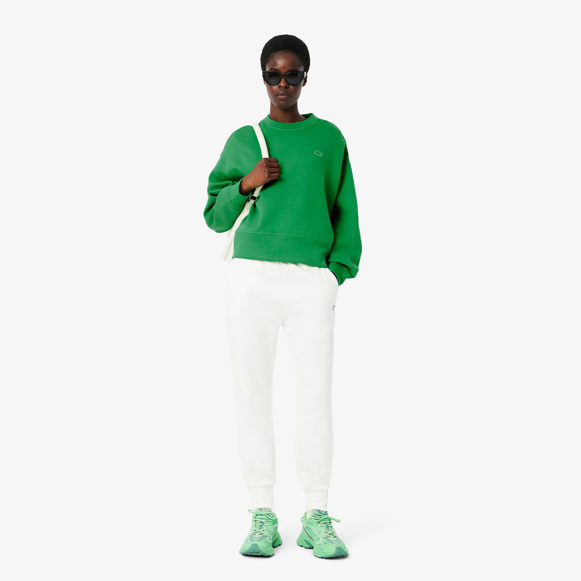 Áo Nỉ Lacoste Nữ Oversize Chất Liệu Cotton