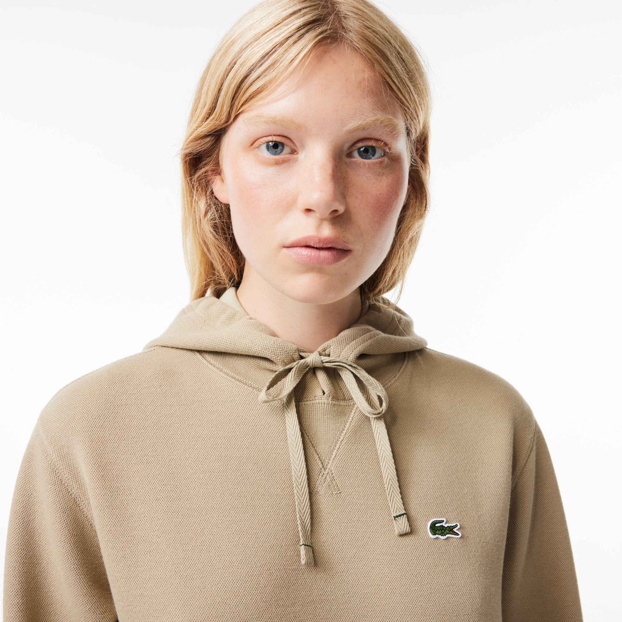 Áo Hoodie Lacoste Nữ Dáng Rộng Chất Liệu Cotton Blend