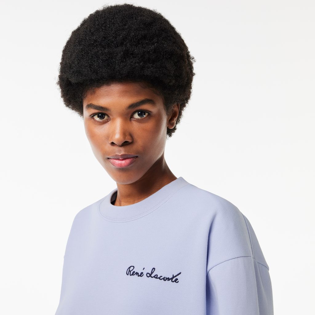 Áo Nỉ Lacoste Nữ Oversize Hai Mặt