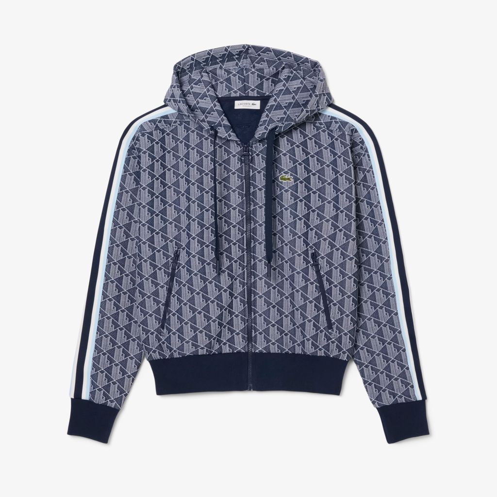 Áo Hoodie Lacoste Nữ Hoạ Tiết Monogram Chất Liệu Jacquard
