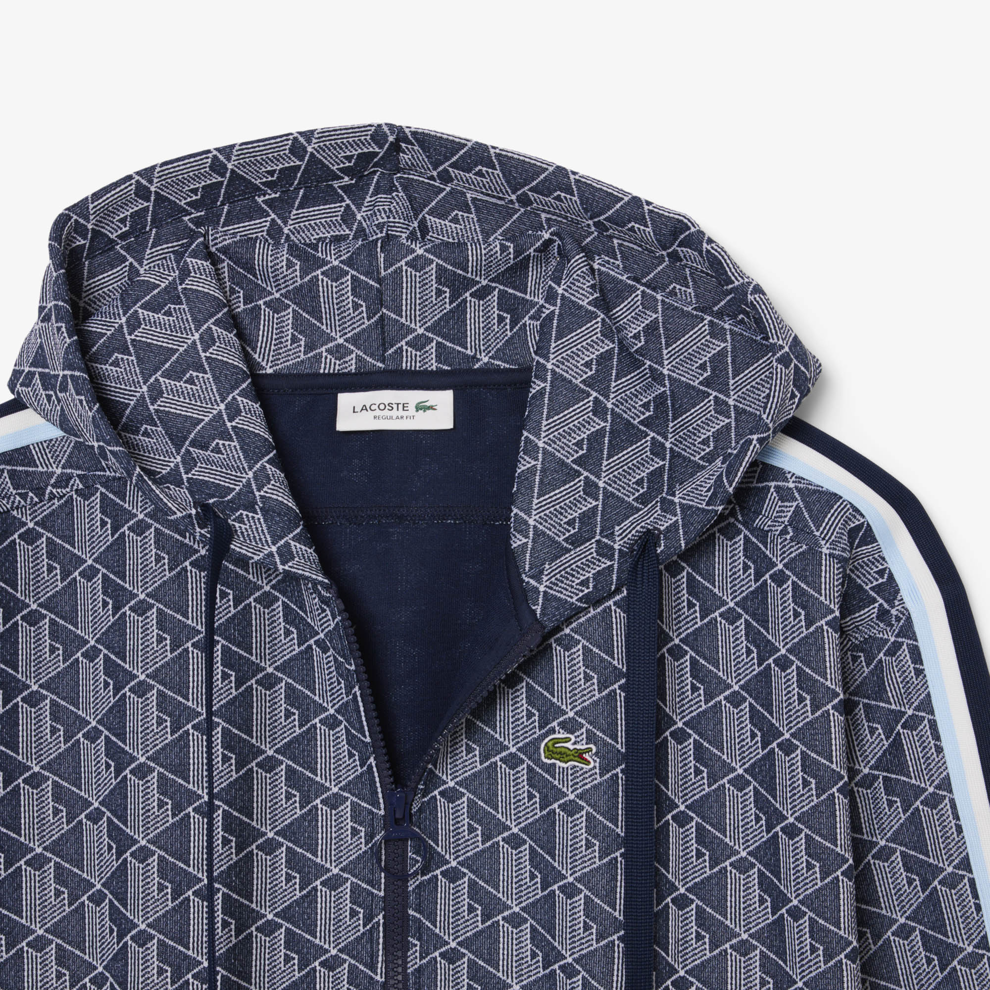 Áo Hoodie Lacoste Nữ Hoạ Tiết Monogram Chất Liệu Jacquard