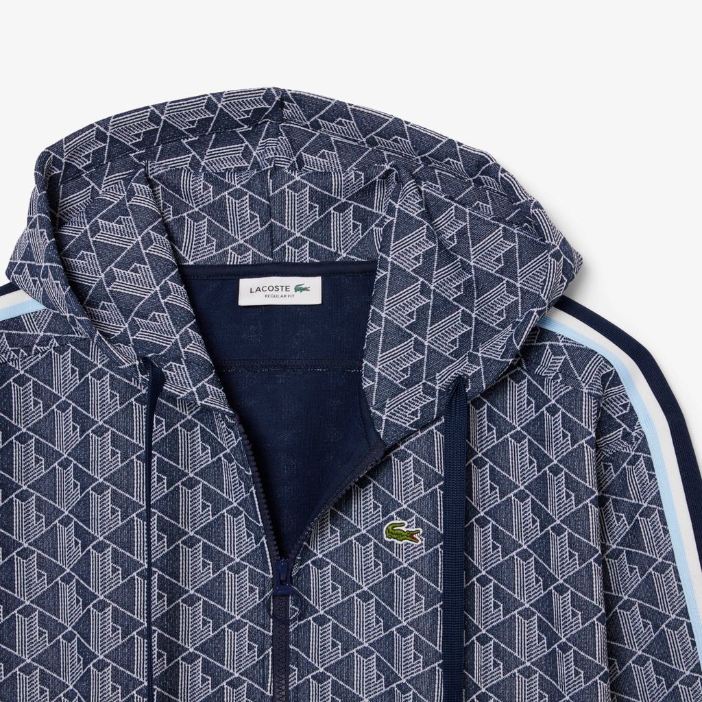 Áo Hoodie Lacoste Nữ Hoạ Tiết Monogram Chất Liệu Jacquard