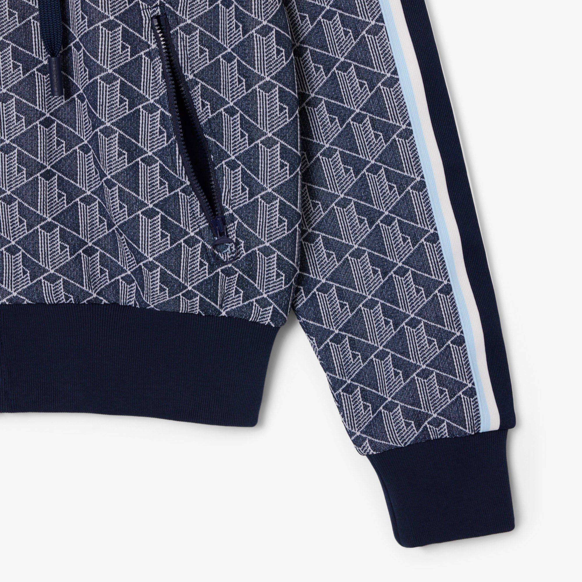 Áo Hoodie Lacoste Nữ Hoạ Tiết Monogram Chất Liệu Jacquard