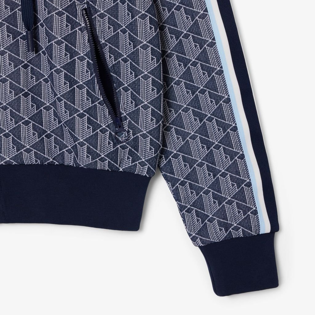 Áo Hoodie Lacoste Nữ Hoạ Tiết Monogram Chất Liệu Jacquard