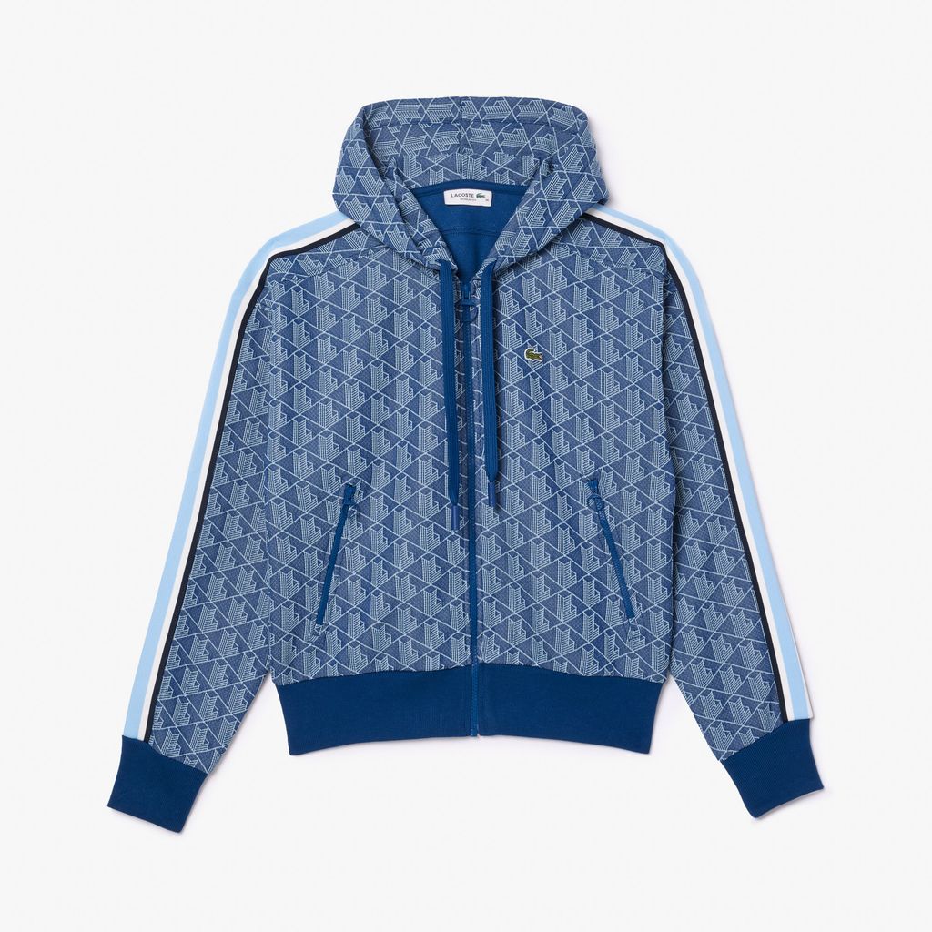 Áo Hoodie Lacoste Nữ Hoạ Tiết Monogram Chất Liệu Jacquard