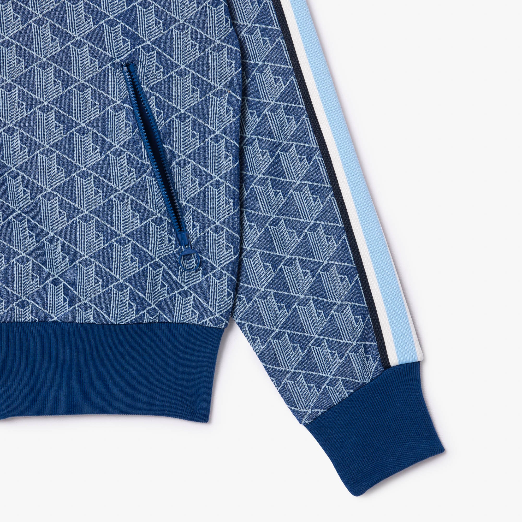 Áo Hoodie Lacoste Nữ Hoạ Tiết Monogram Chất Liệu Jacquard